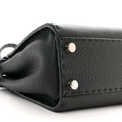 Fendi Cuoio Romano Selleria Bi-Color Mini Peekaboo Iconic Satchel Black Mou 10 of 12