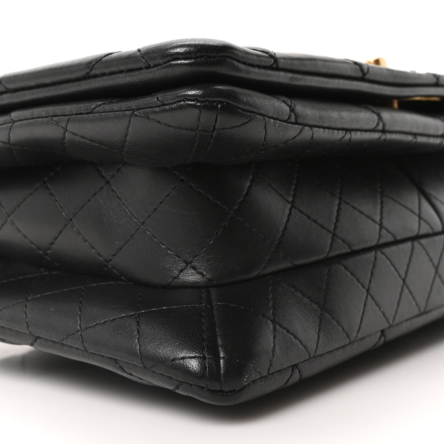 Lambskin Quilted On And On Medium Chain Flap Black