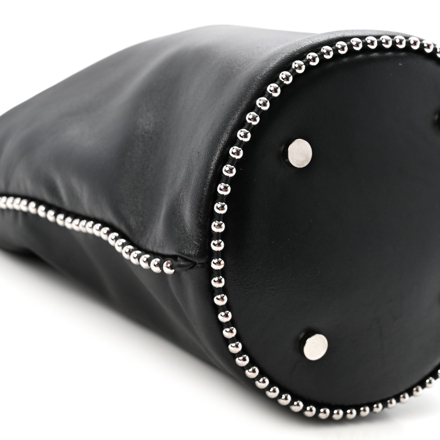 Lambskin Attica Chain Dry Sack Bucket Bag Black
