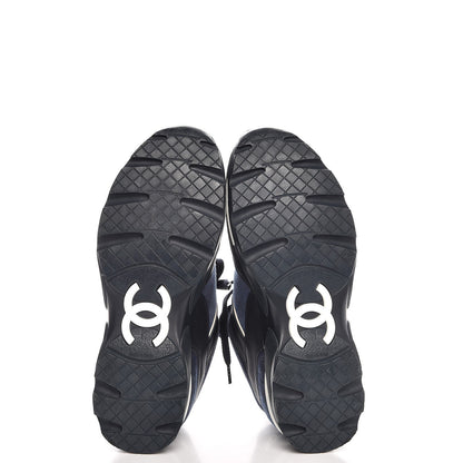 Chanel Denim Suede Calfskin CC Sneakers Navy 5 of 8