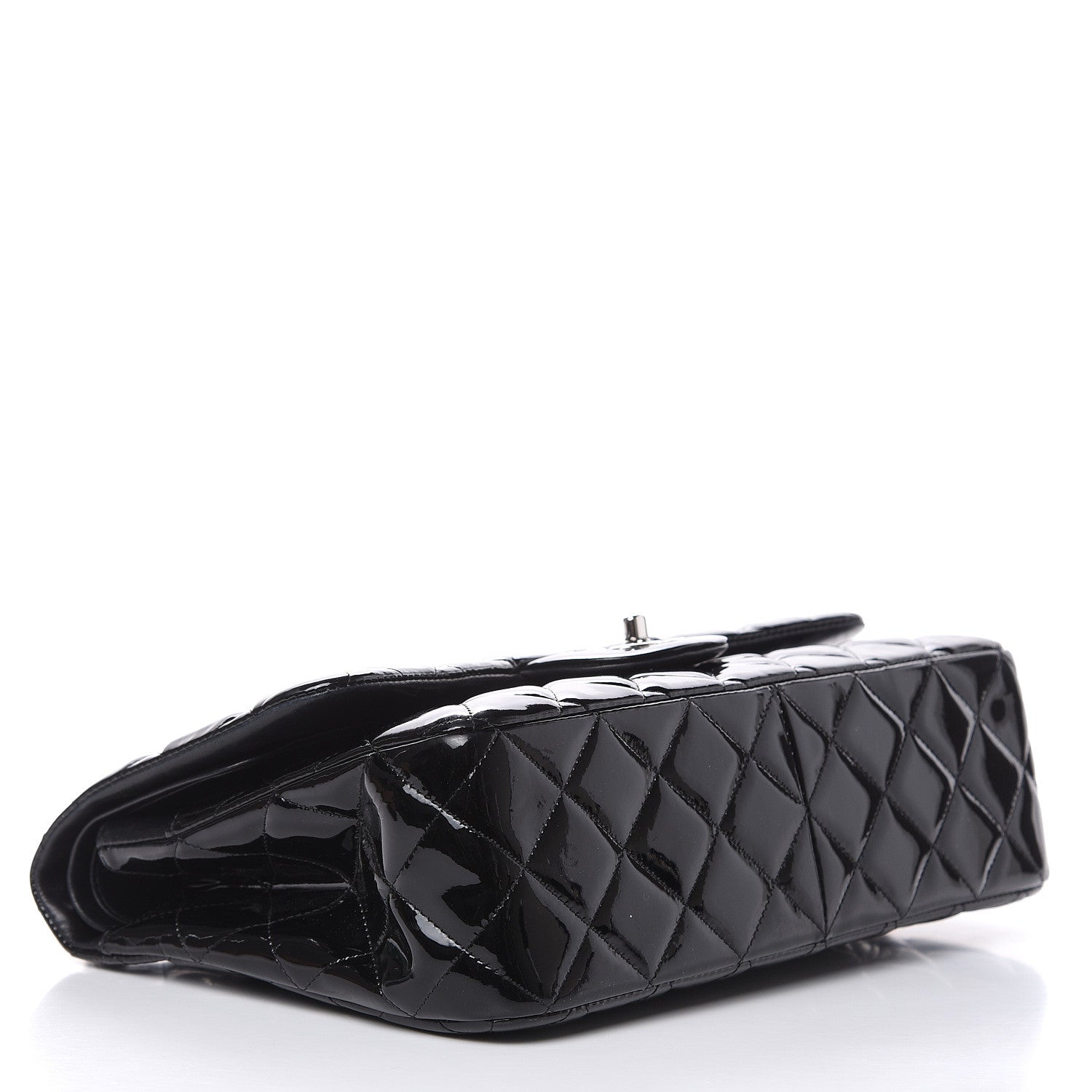 Chanel Patent Quilted Jumbo Double Flap Black 4 of 19