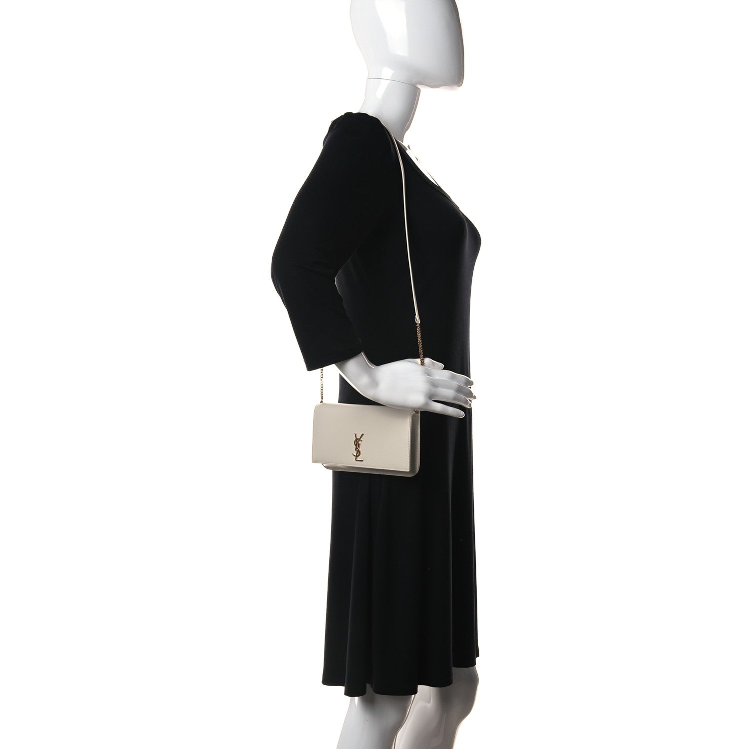 Saint Laurent Smooth Calfskin Monogram Phone Holder Crossbody Blanc Vintage 2 of 7