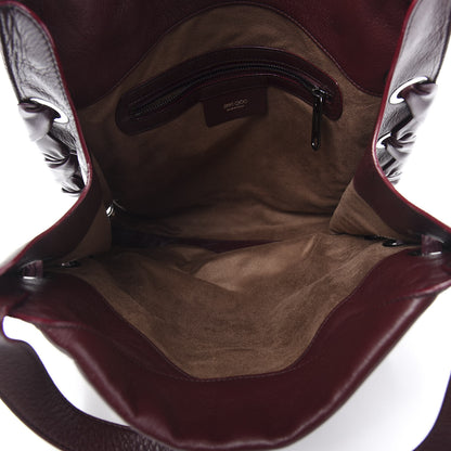 Jimmy Choo Grainy Calfskin Grommet Lace Up Rion Shoulder Bag Bordeaux 5 of 10