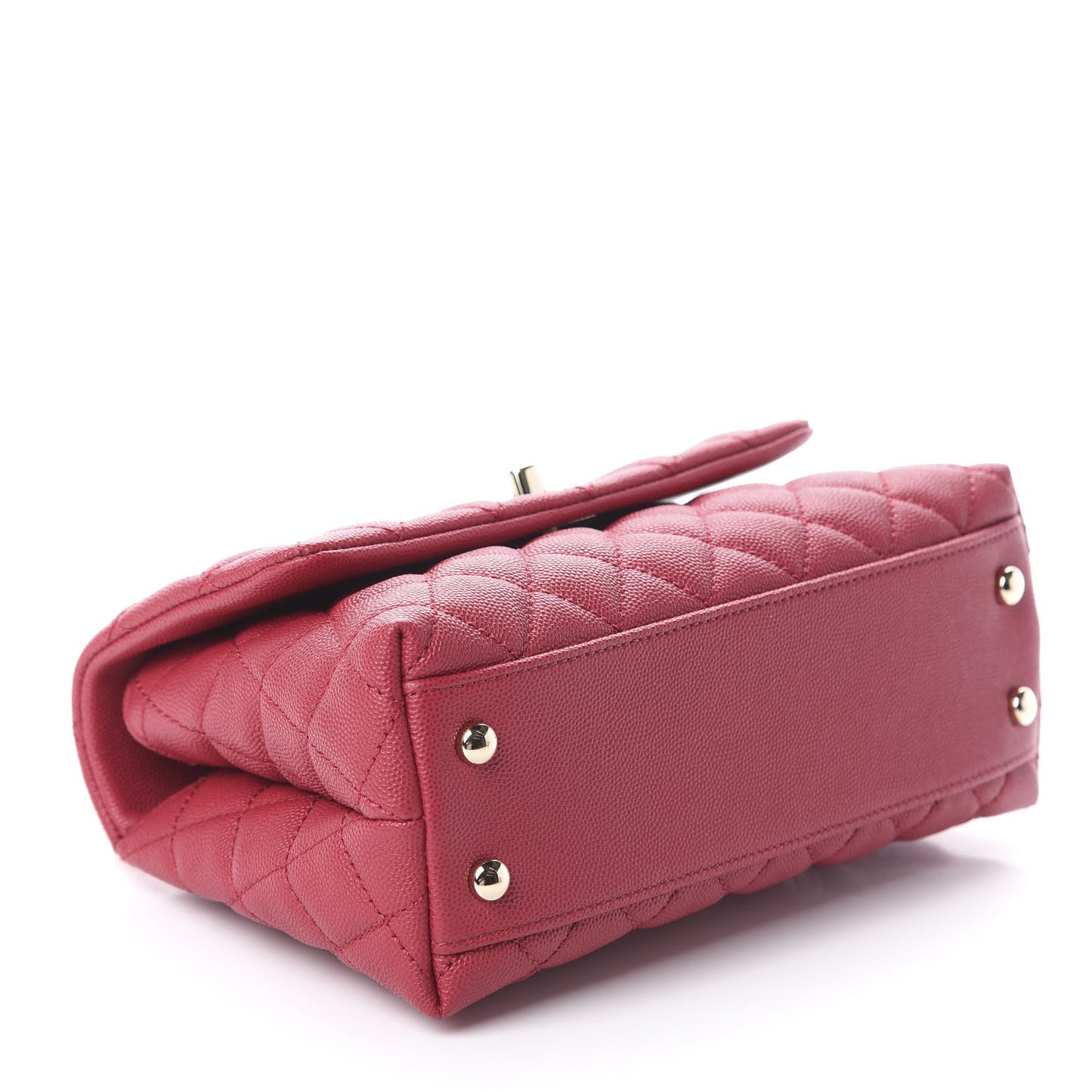 Caviar Quilted Mini Coco Handle Flap Dark Pink