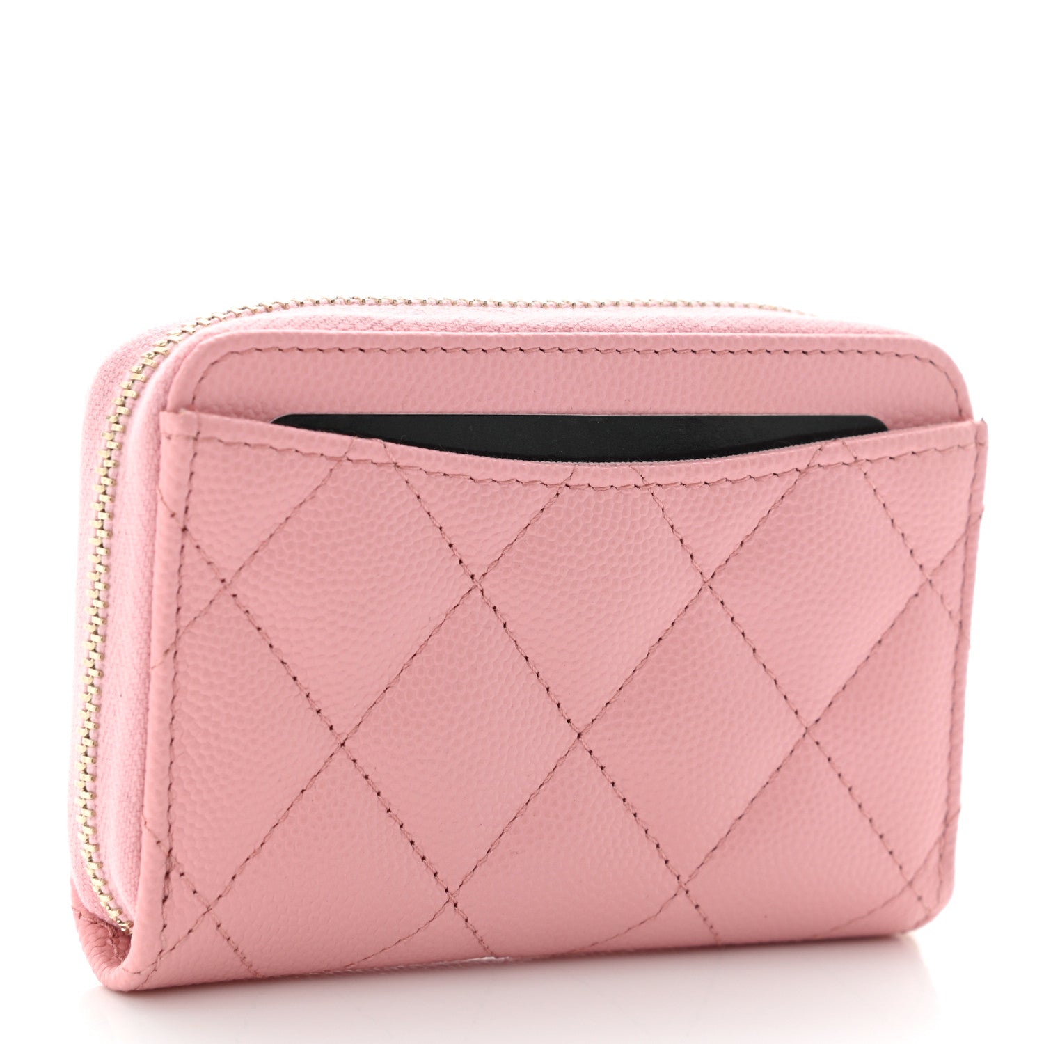 Chanel Caviar Quilted Zip Coin Purse Light Pink 3 of 10