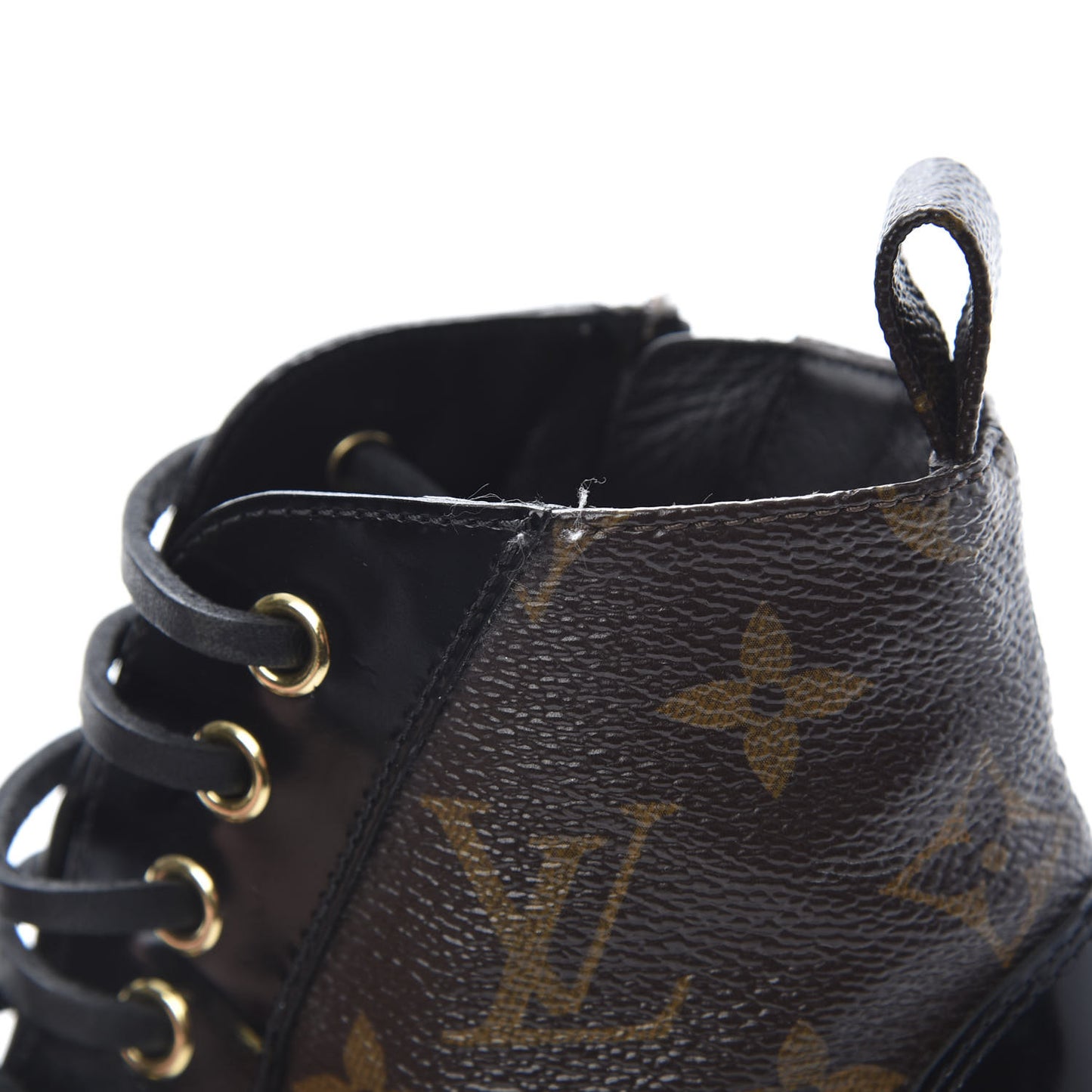 Patent Calfskin Monogram Star Trail Ankle Boots 36 Black