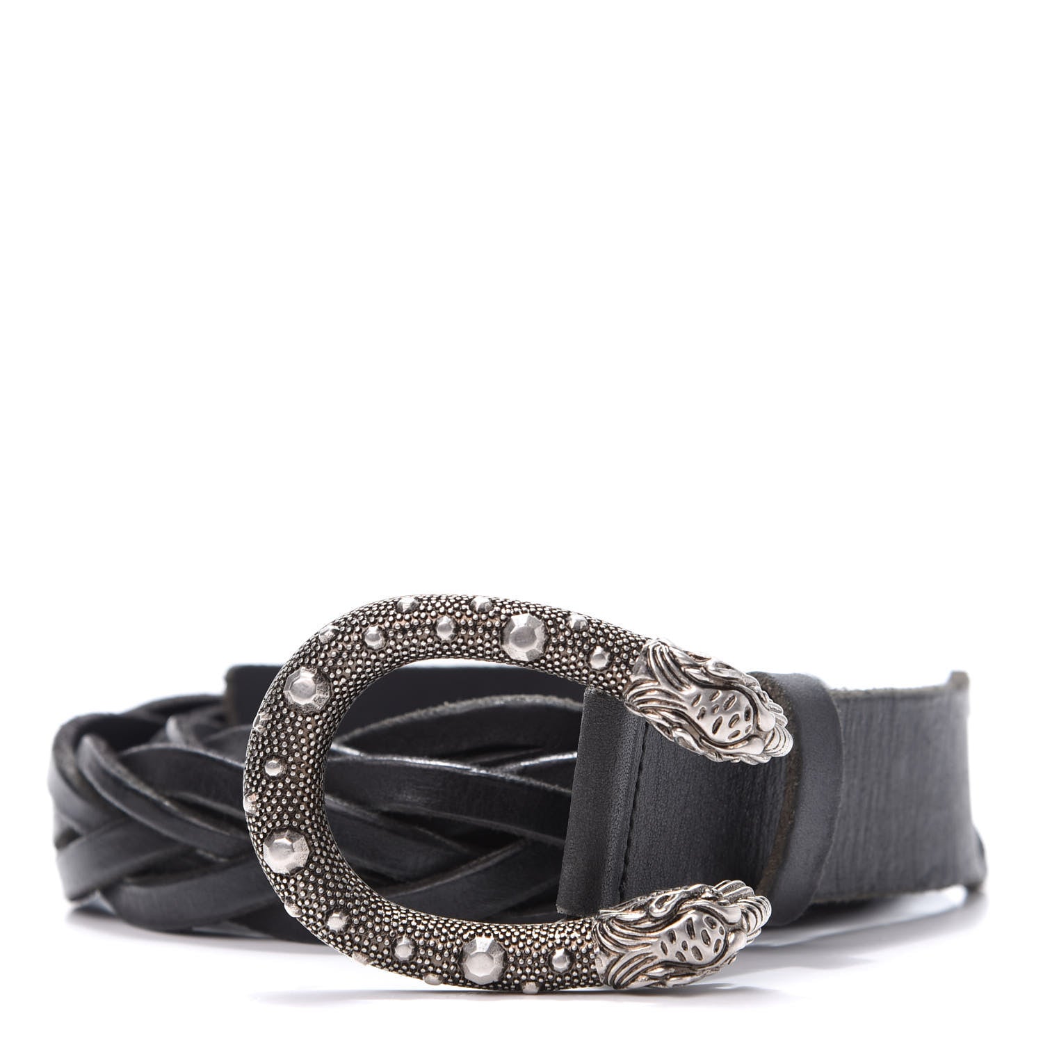 Gucci Calfskin Braided Dionysus Belt 95 38 Black 1 of 7