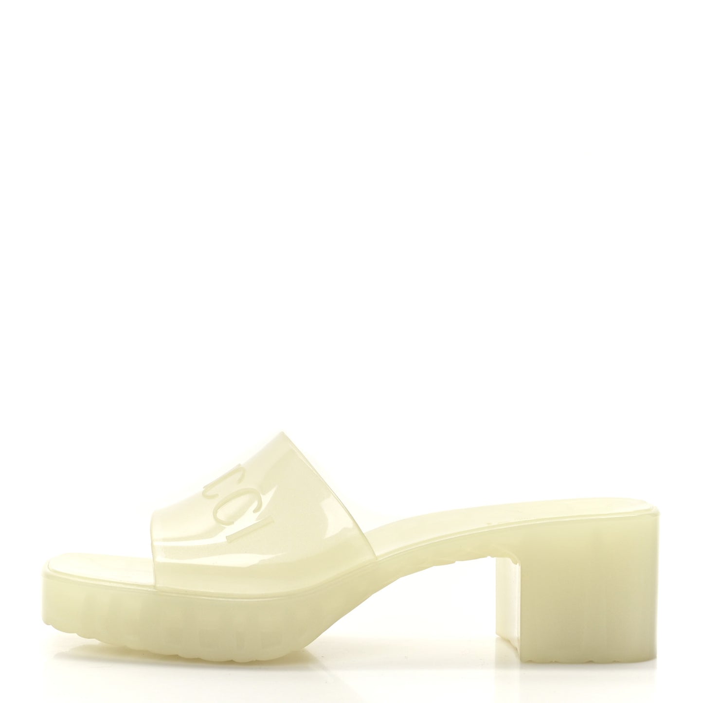 Rubber Gucci Logo Womens Platform 20/60mm Slide Sandals 36 Transparent Glow In The Dark
