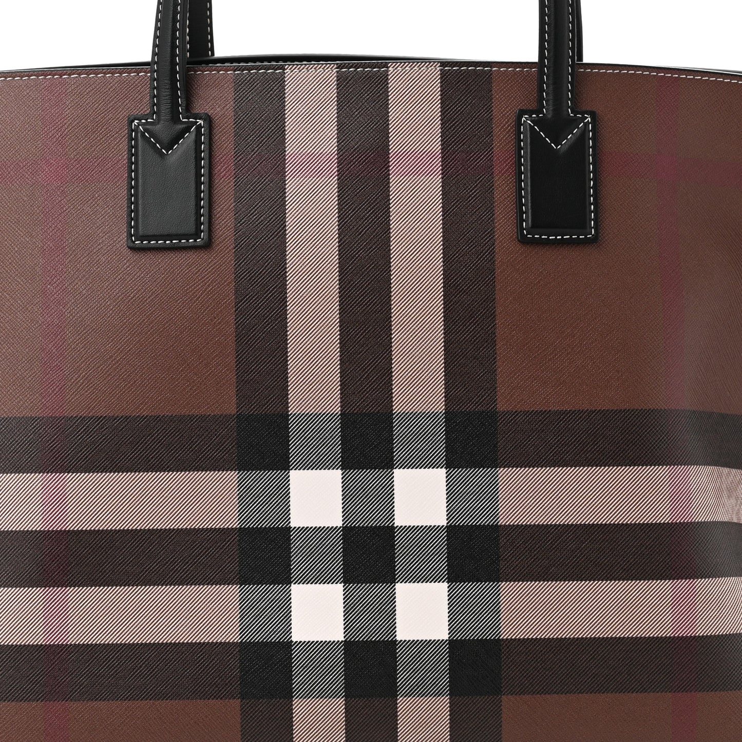 E-Canvas Check Medium Soft TB Tote Dark Birch Brown