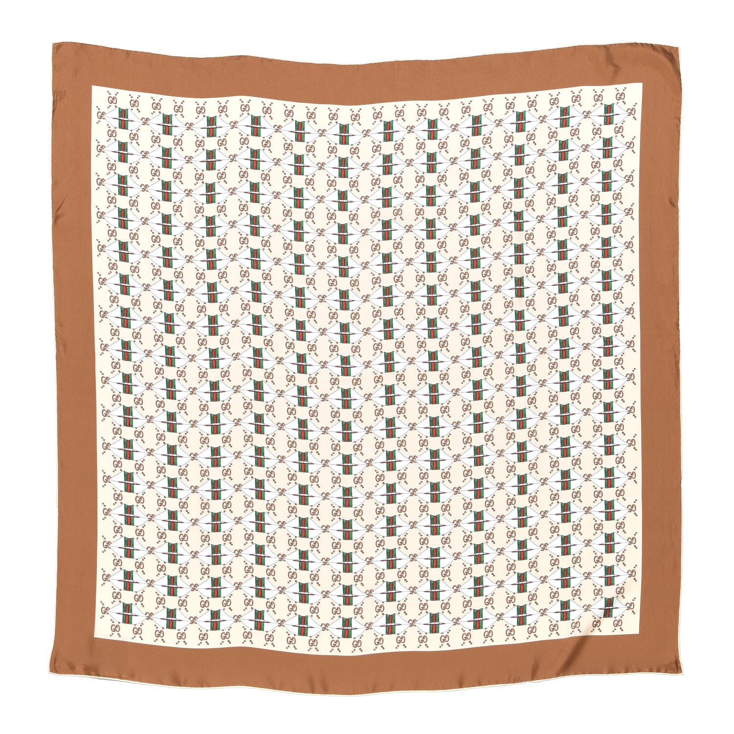 Gucci Silk GG Web Kisses Square Scarf 1 of 6