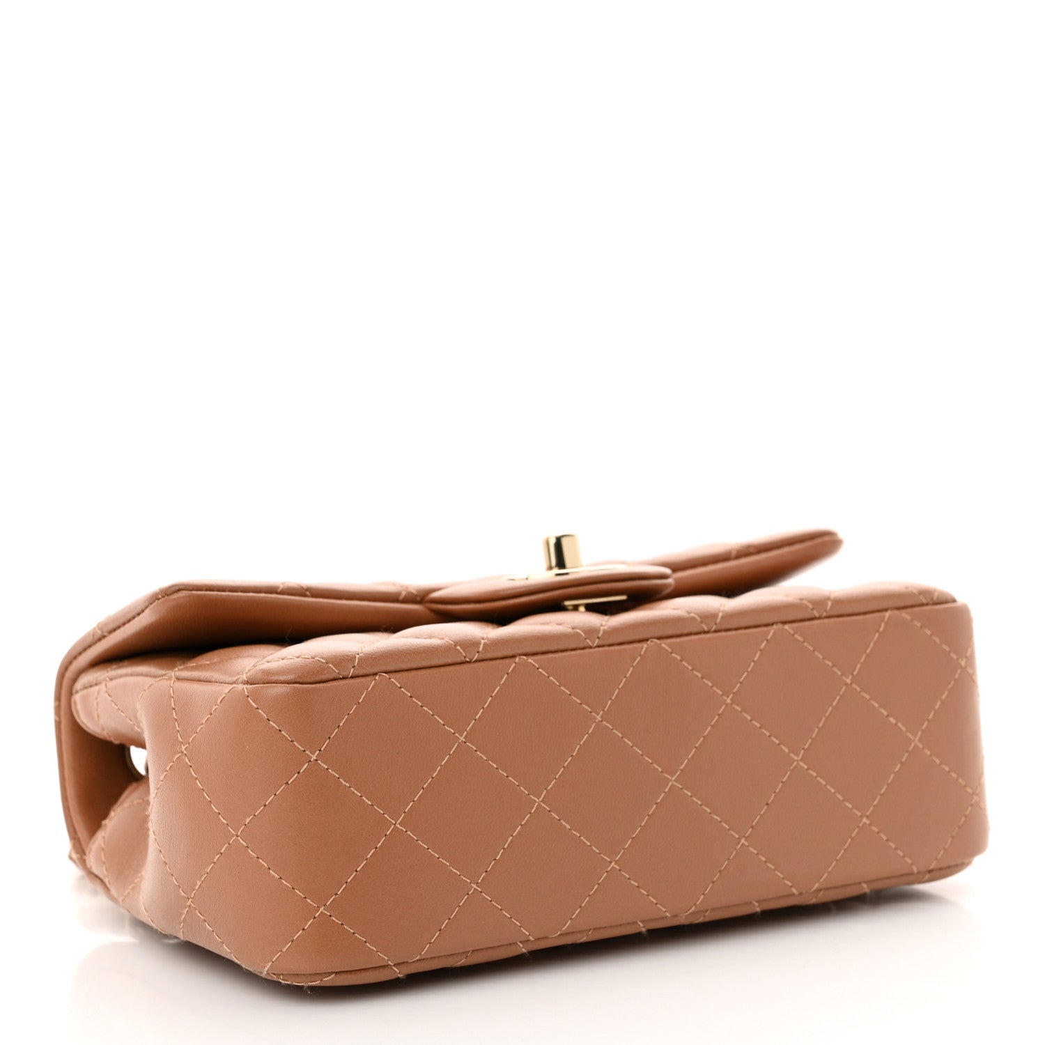 Chanel Lambskin Quilted Mini Rectangular Flap Brown 4 of 10