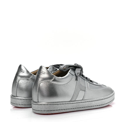 Hermes Metallic Epsom Womens Boomerang Sneakers 38.5 Argente 4 of 8