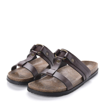 Saint Laurent Lambskin Maine Liscio Jimmy Ring Sandal 45 Moro 3 of 7