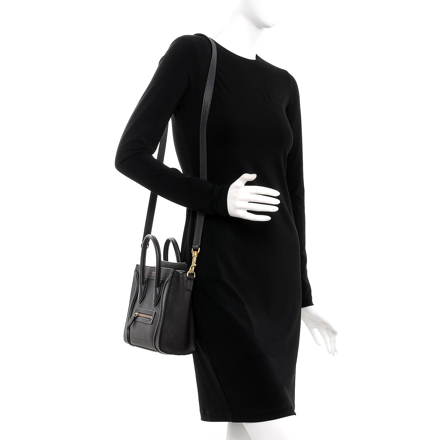Drummed Calfskin Nano Luggage Liquorice
