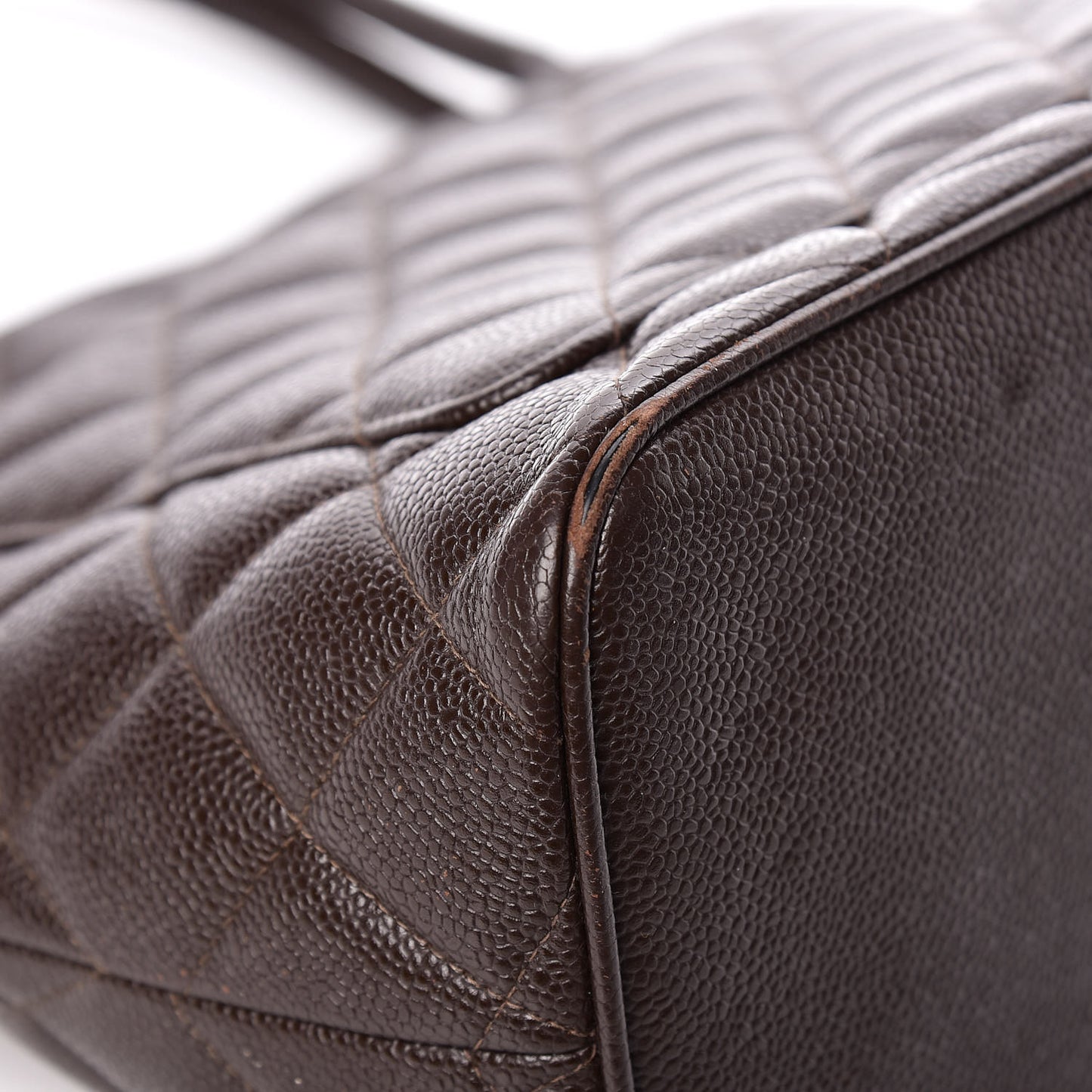 Caviar Quilted Medallion CC Tote Dark Brown