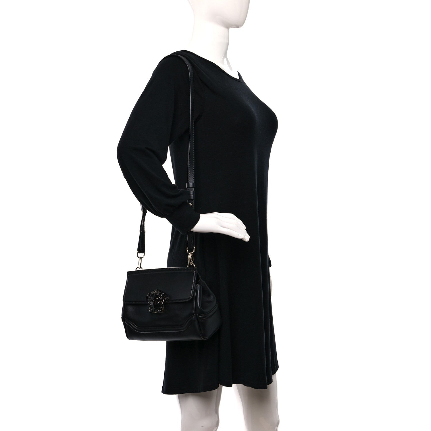 Versace Calfskin Palazzo Empire Crossbody Black 2 of 8