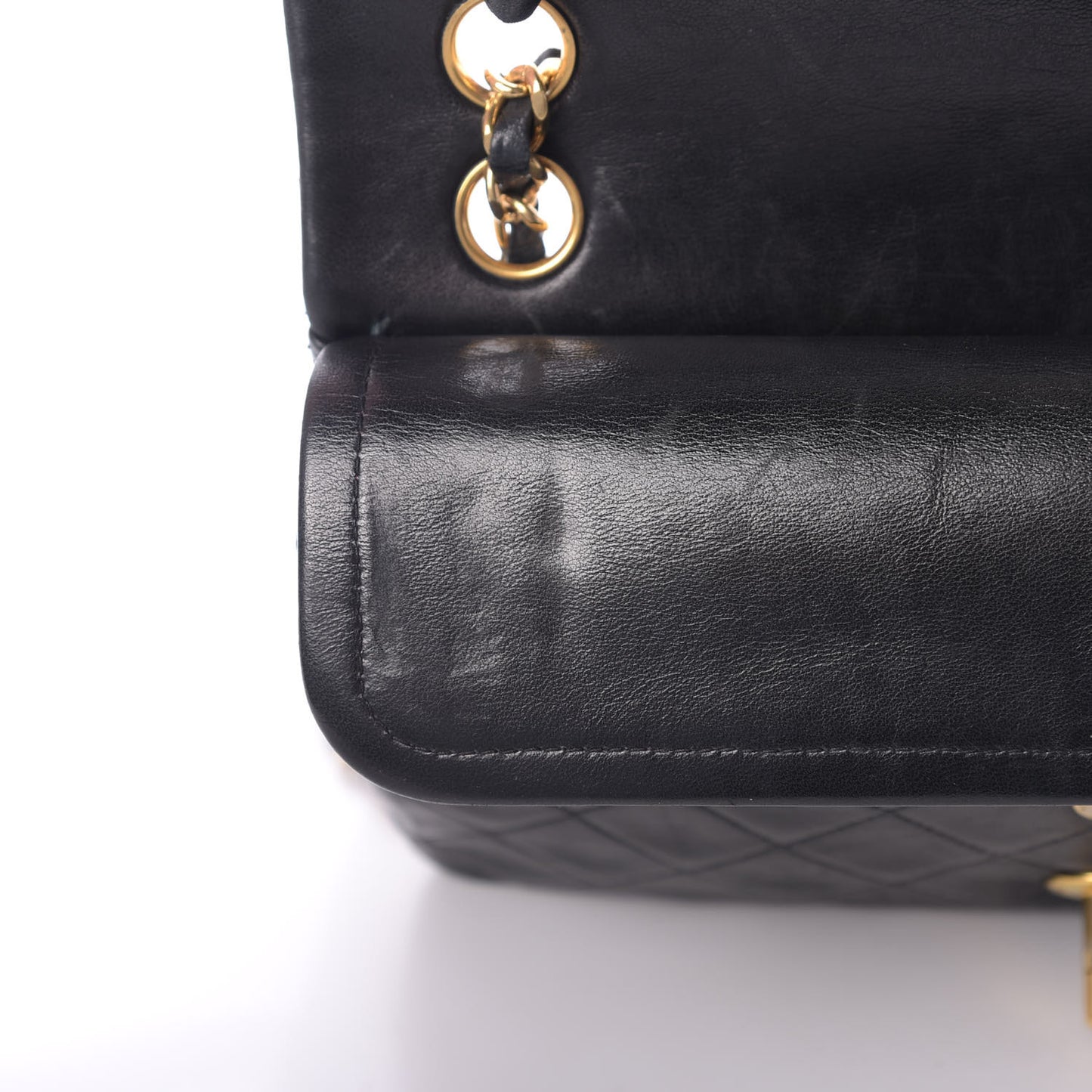 Lambskin Quilted Small Double Flap Black