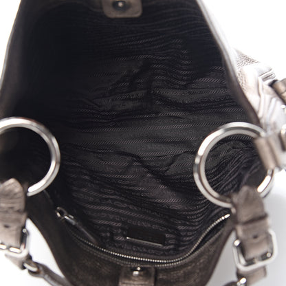 Prada Metallic Vitello Daino Side Pocket Hobo Bronze 4 of 8