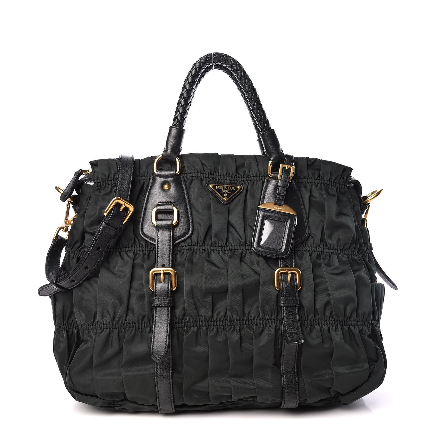 Tessuto Nylon Dressy Gaufre Tote Military Green