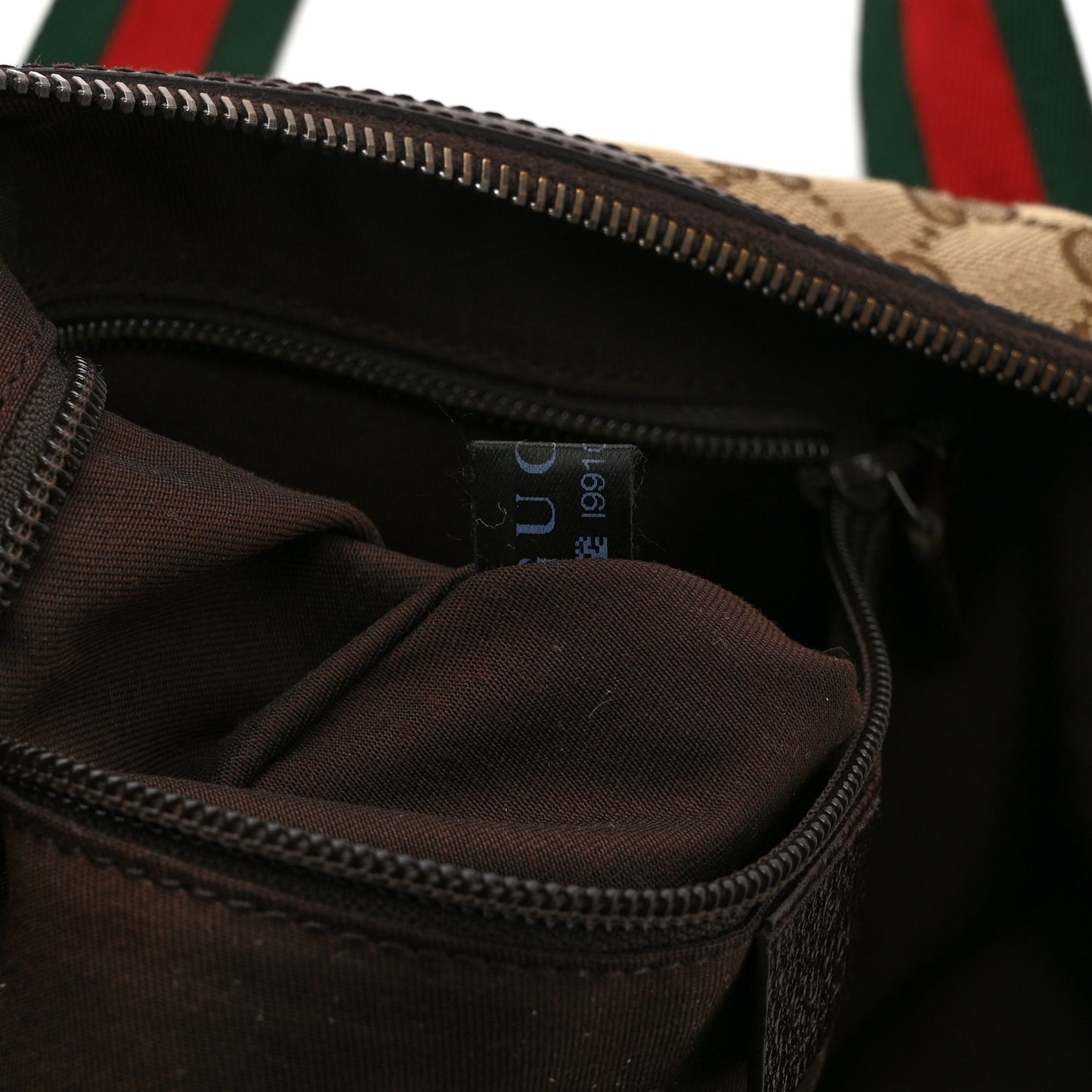 Monogram Web Medium Half Moon Hobo Dark Brown