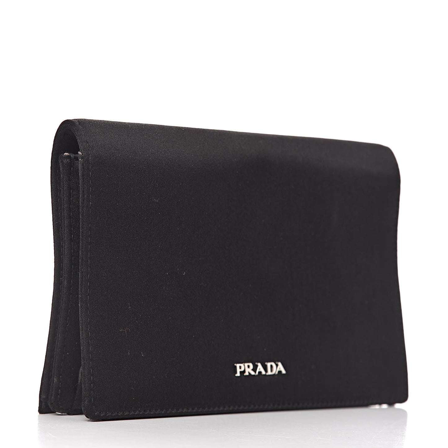 Satin Crystal Clutch Black