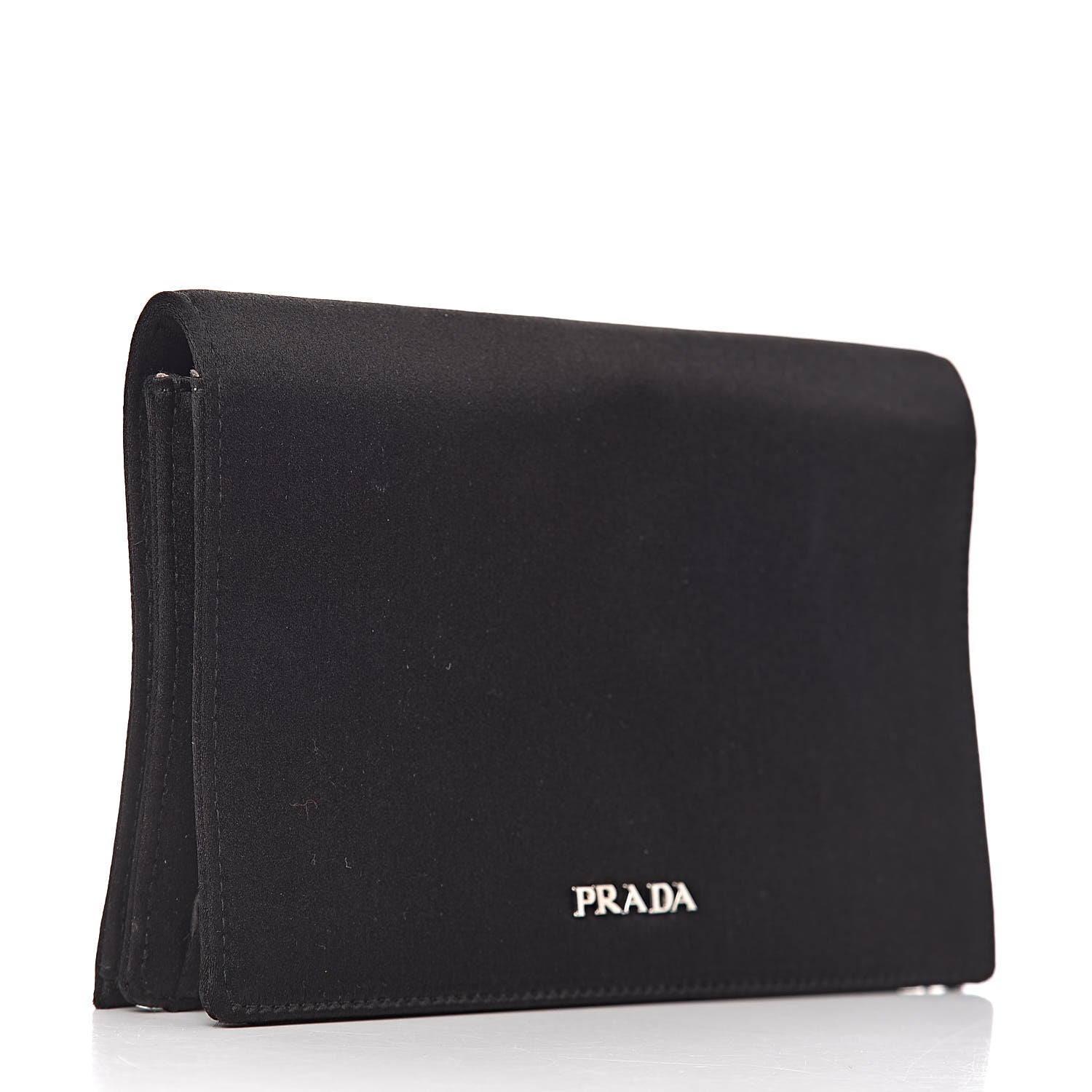 Prada Satin Crystal Clutch Black 3 of 8