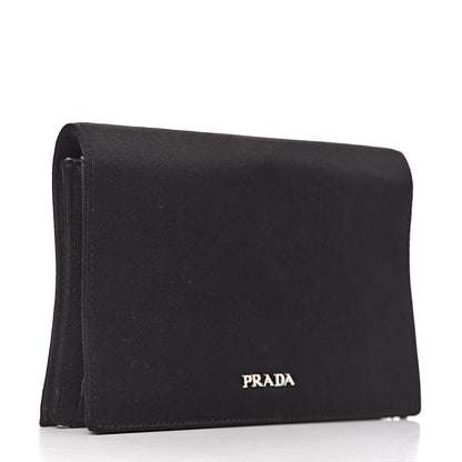 Prada Satin Crystal Clutch Black 3 of 8
