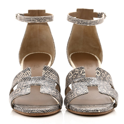 Hermes Lizard Legend Wedge Sandals 38 Ombre 2 of 9
