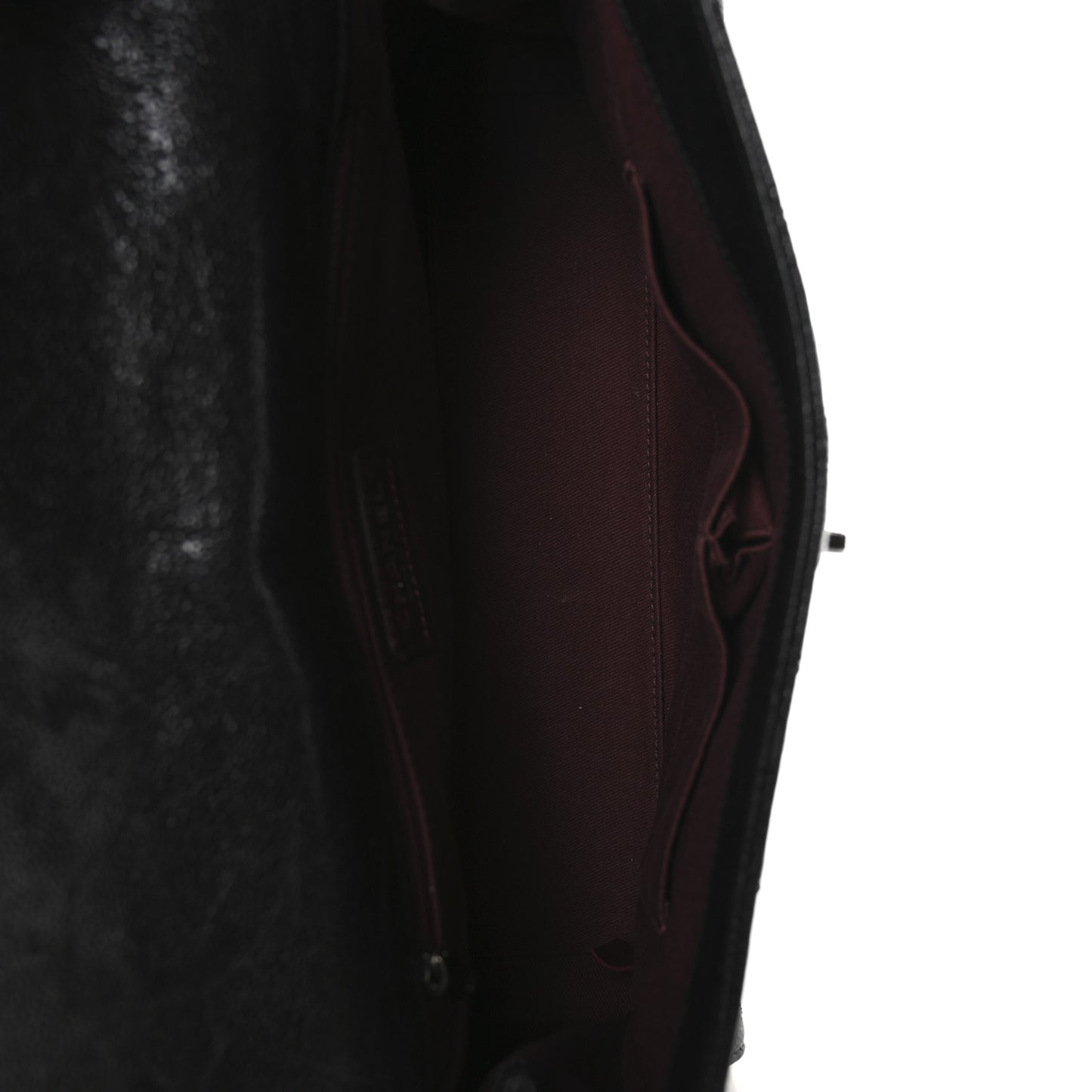 Crumpled Grained Calfskin Jumbo CC Crave Flap Black