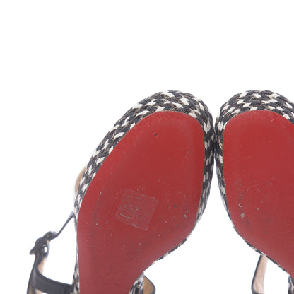 Christian Louboutin Lagoa 70 Platform Sandals 38 White Black 10 of 12