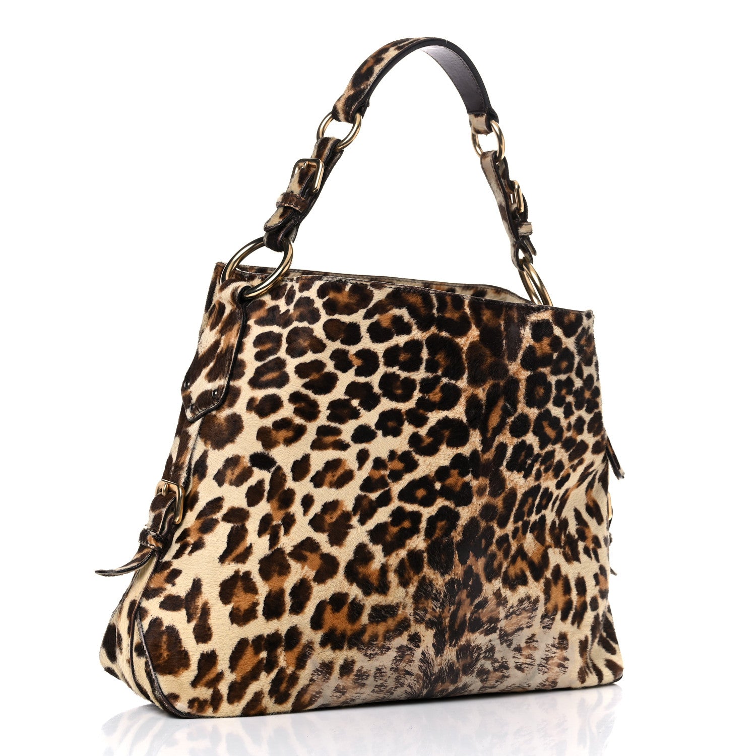 Prada Cavallino Leopard Print Shoulder Bag Avorio 3 of 21