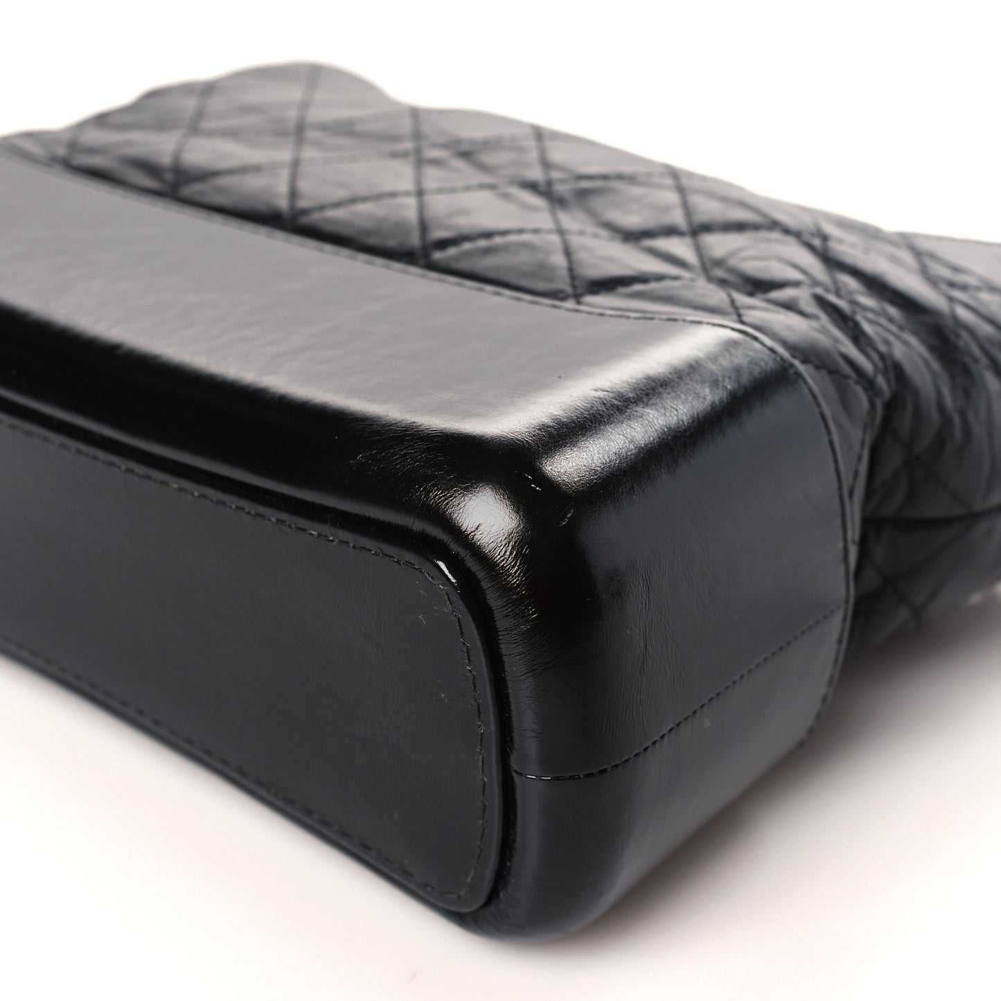 Aged Calfskin Quilted Medium Gabrielle Hobo Black