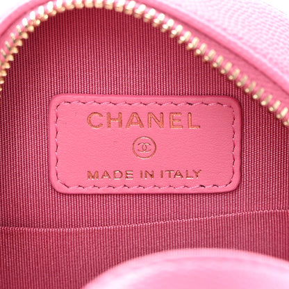 Chanel Caviar Quilted Gripoix CC Round Clutch With Chain Pink 6 of 12