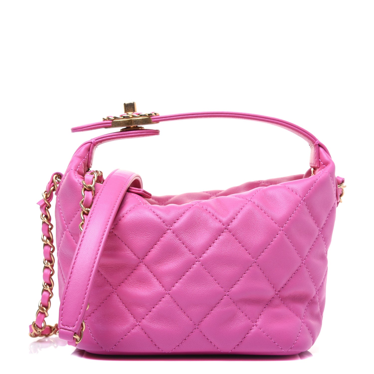 Chanel Lambskin Quilted Small Perfect Meeting Hobo Pink 1 of 15