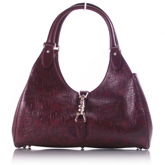 Gucci Leather Embossed Glam Bardot Tote 1 of 8