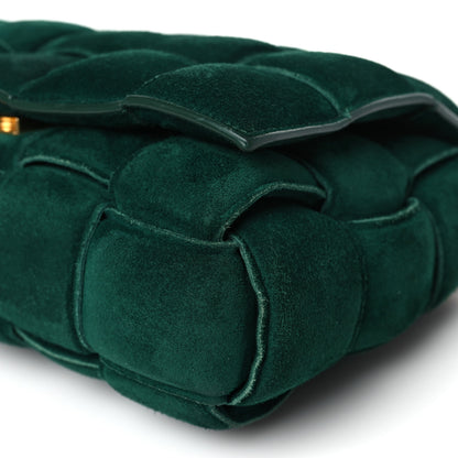 Bottega Veneta Suede Maxi Intrecciato Padded Chain Cassette Crossbody Bag Emerald Green 9 of 10