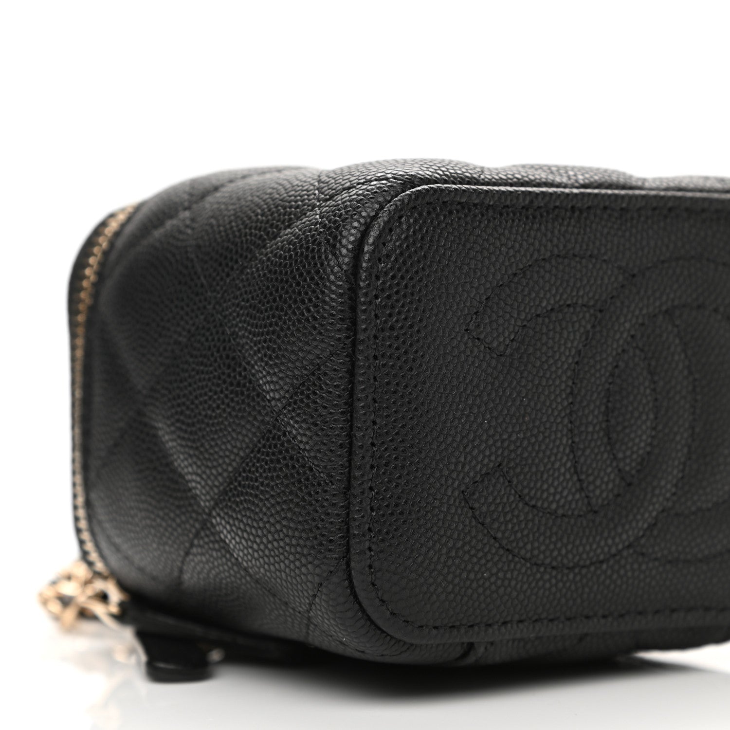 Chanel Caviar Quilted Mini Vanity Case With Chain Black 10 of 12