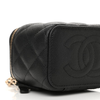 Chanel Caviar Quilted Mini Vanity Case With Chain Black 10 of 12