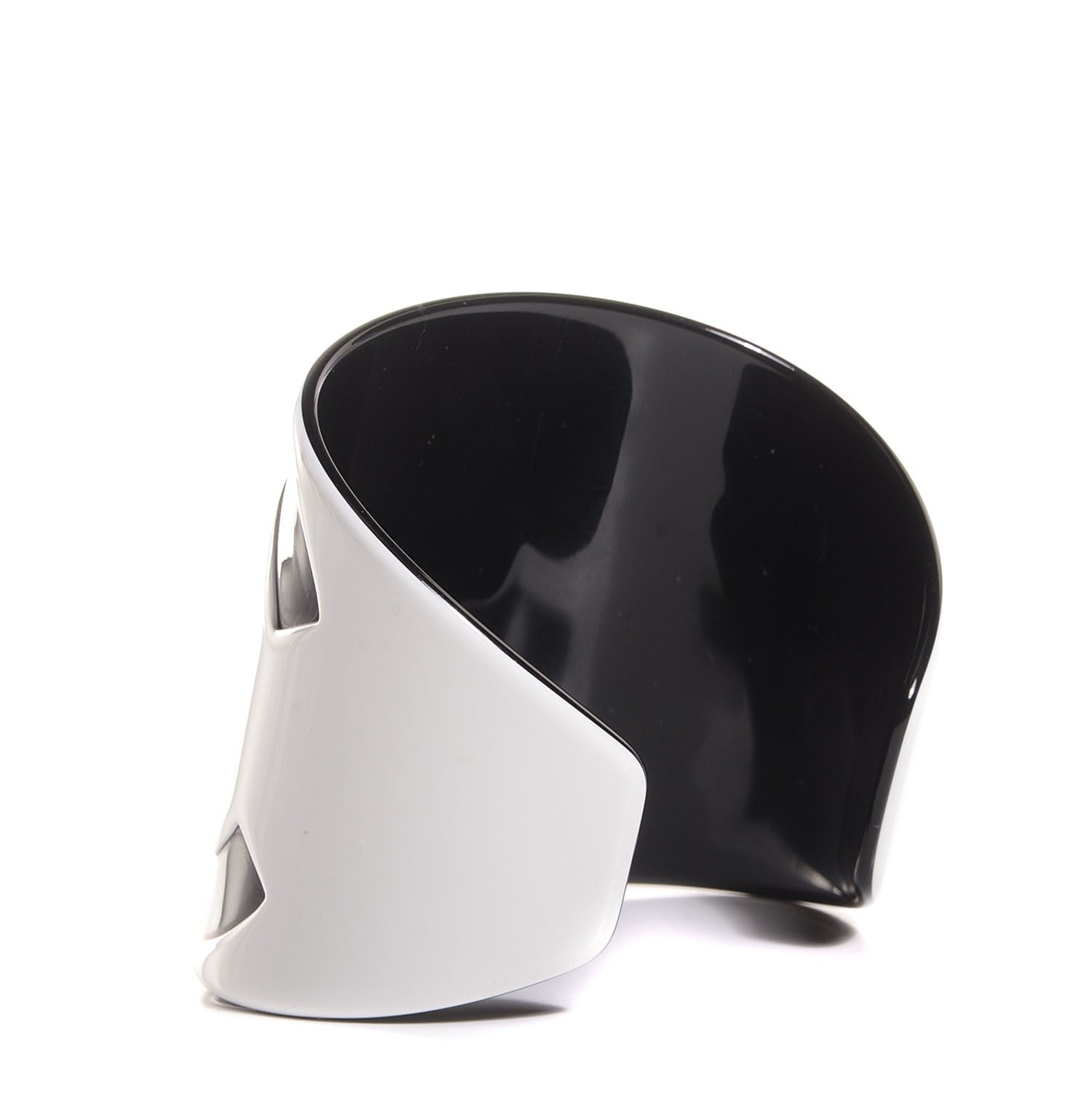 Chanel Resin CC Cuff White Black 3 of 5