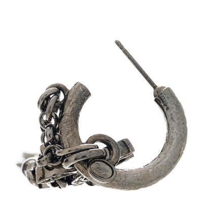 Chanel Ruthenium Crystal CC Chain Drop Earrings 4 of 5