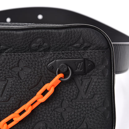 Louis Vuitton Taurillon Monogram Uniformes Solar Ray Soft Pochette Volga Belt Bag Black 7 of 9