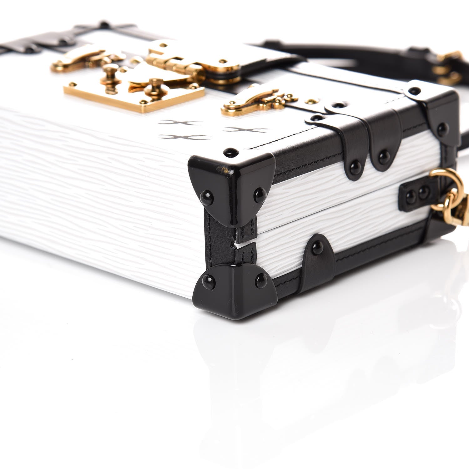 Louis Vuitton Epi Petite Malle White Black 6 of 8