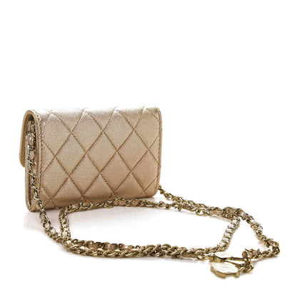 Chanel Metallic Lambskin Quilted Flap Chain Waist Bag Gold 3 of 12