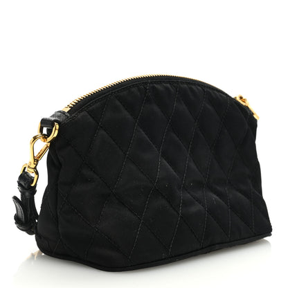 Prada Tessuto Nylon Embroidered Wristlet Clutch Black 3 of 6