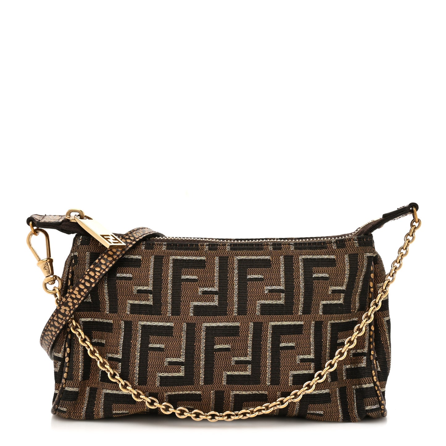 Zucca Vitello Elite Mini Pouch Crossbody Tobacco Gold