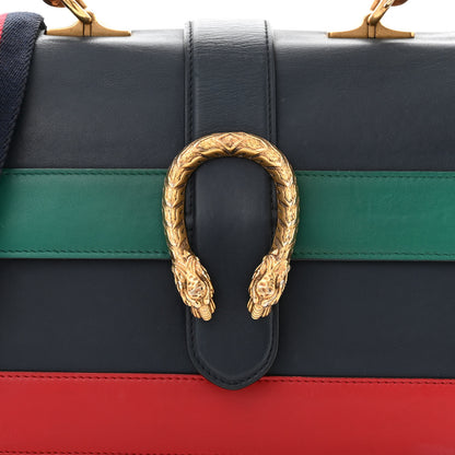 Gucci Moon Calfskin Bamboo Web Medium Dionysus Top Handle Bag Blue Emerald Hibiscus Red 9 of 18