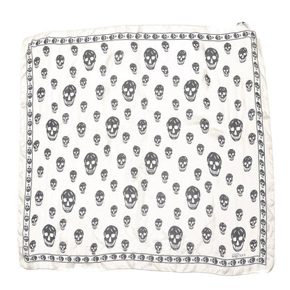 Alexander McQueen Silk Chiffon Skull Scarf Ivory Black 3 of 5