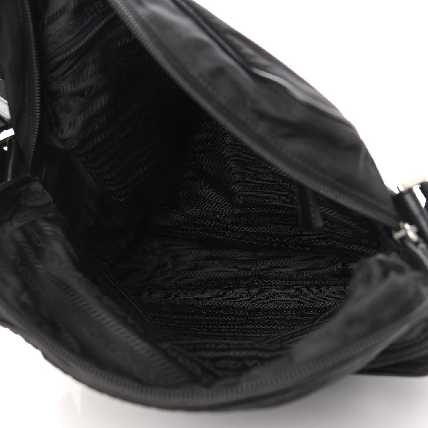 Nylon Messenger Bag Black