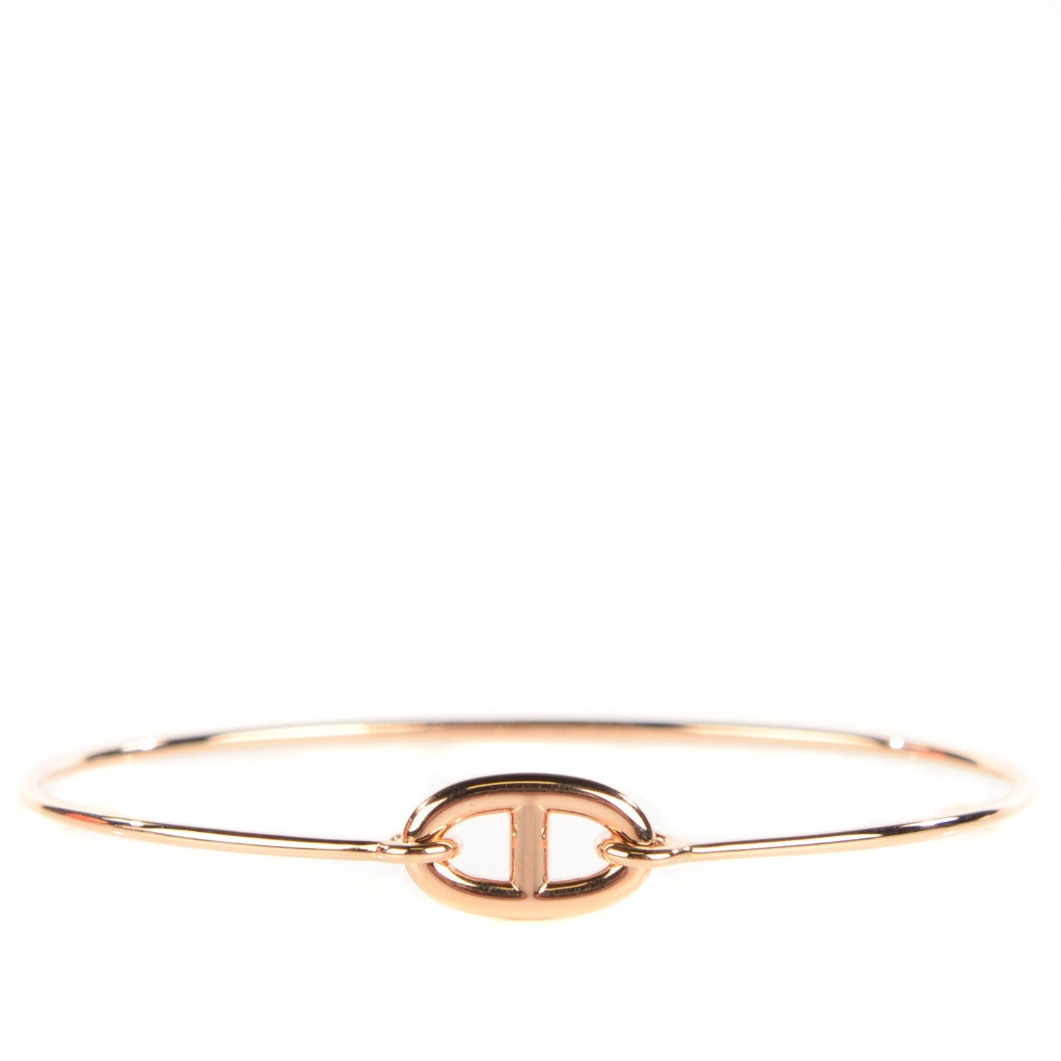 Hermes 18K Rose Gold PM Ronde Chaine d'Ancre Bracelet SH 1 of 7