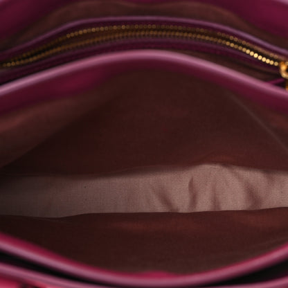 Miu Miu Goatskin Madras Bi-Color Shopping Tote Pink Malva 5 of 10
